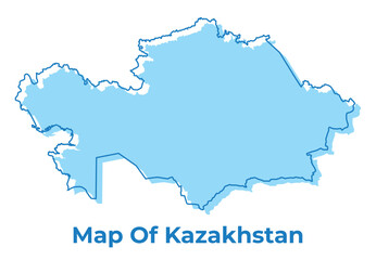 Kazakhstan simple outline map vector illustration