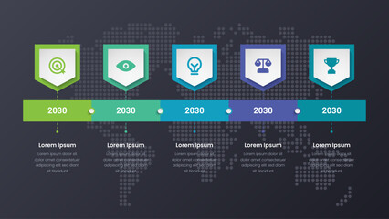 Infographic design template with 5 steps