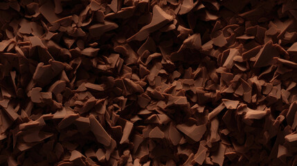 chocolate chips, broken into pieces, cocoa, close-up texture. Generative AI - obrazy, fototapety, plakaty