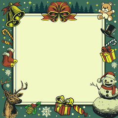Christmas Frame Border with Blank Space