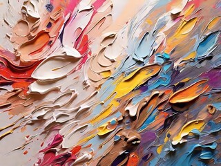 Experimenta la fascinante mezcla de arte digital y tradicional con un vibrante fondo abstracto de pincel al óleo