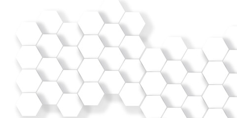 Abstract background with hexagon, modern abstract vector polygonal pattern. Futuristic abstract honeycomb technology white background. Luxury white hexagon pattern. 