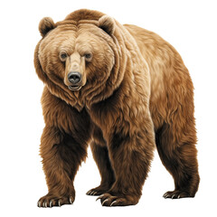 Lumbering brown bear AI generative	