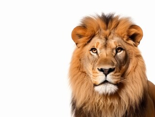 Fototapeta premium Close-up of A Lion Isolated on White