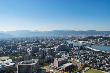 福岡タワーから見る福岡市早良区の街並み