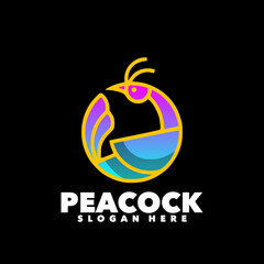 Peacock gradient abstract logo design