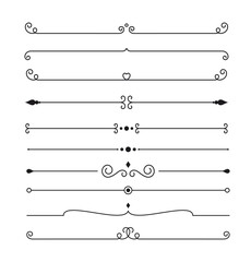 Calligraphic ornamental line divider collection