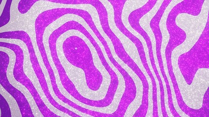 3d render Purple White Christmas glitter shine wave. Blur glow particles 4k Hypnotic psychedelic zebra texture. Retro deformation y2k magic wallpaper background footage