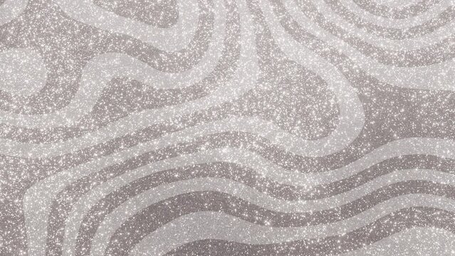 3d render Grey White Christmas glitter shine wave. Blur glow particles animated 30fps 4k Hypnotic psychedelic zebra texture. Retro deformation y2k magic wallpaper background. Seamless looped footage