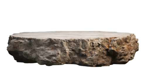 Flat rock podium for product display, cut out