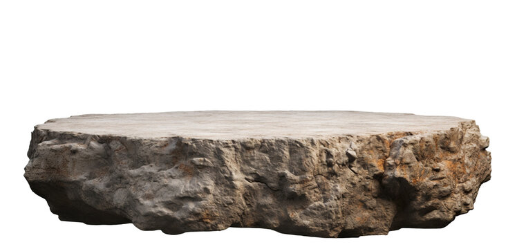 Flat rock podium for product display, cut out