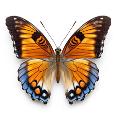 Fototapeta premium Bright Yellow and blue Butterfly Isolated on Clean White Background