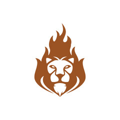 lion flame fire logo icon