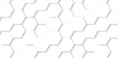 Fototapeta premium Background with hexagons White Hexagonal Background. Luxury honeycomb grid White Pattern. Vector Illustration. 3D Futuristic abstract honeycomb mosaic white background. geometric mesh cell texture.