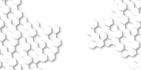 Background with hexagons White Hexagonal Background. Luxury honeycomb grid White Pattern. Vector Illustration. 3D Futuristic abstract honeycomb mosaic white background. geometric mesh cell texture. - obrazy, fototapety, plakaty