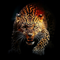 leopard roaring hd wallpaper