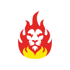 lion fire flame logo icon