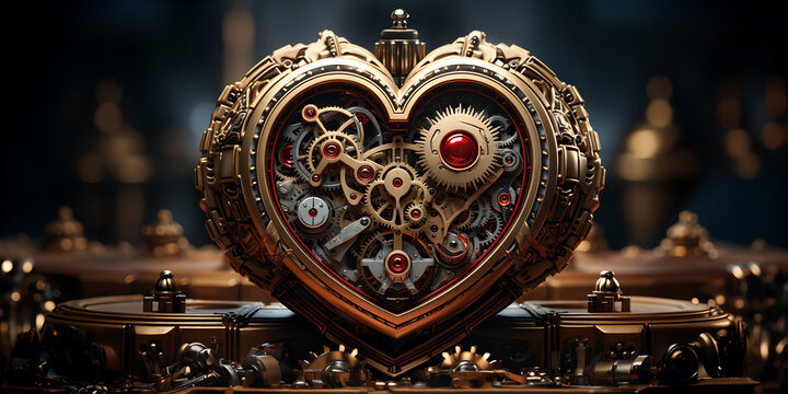 Old clock vintage, antique, steampunk gold retro time