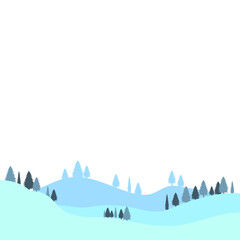 Christmas Tree And Snow Landscape