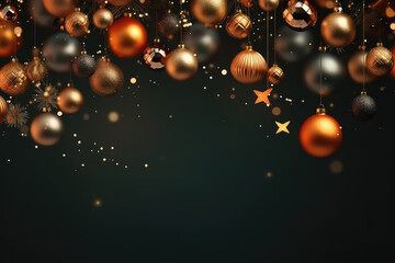 beautiful christmas balls with text space 