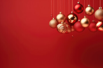 beautiful christmas balls with text space 