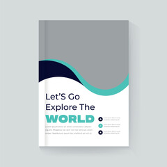 Explore world travel agency and modern business web banner ad minimal flyer or social media design template
