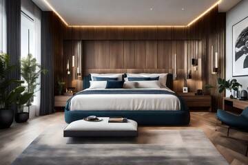 a contemporary master bedroom with hidden storage options for a sleek and clutter-free look