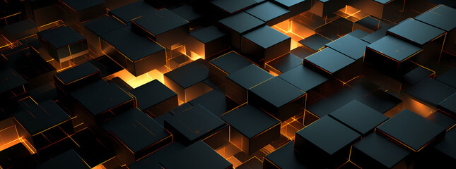 3d seamless background with copper, orange and black geometric shapes, in the style of dark lighting, softbox lighting - obrazy, fototapety, plakaty