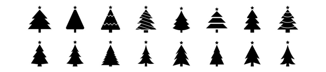 Christmas tree, spruce, pine icon vector image.