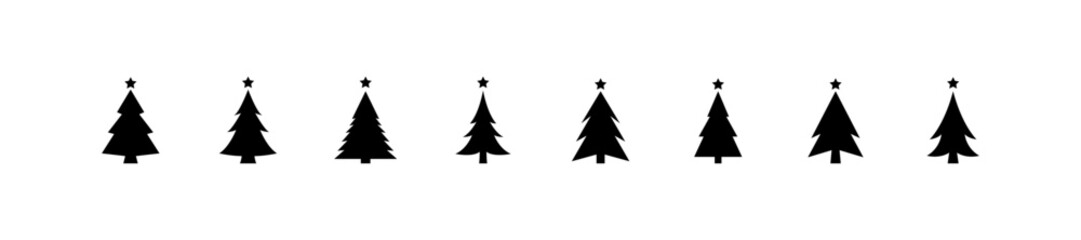 Naklejka na ściany i meble Christmas tree, spruce, pine icon vector image.