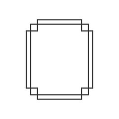 Simple line frames with double stroke. Vertical blank for text decoration. Outline transparent vector illustration.