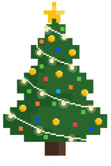 Pixel Christmas tree decorate