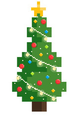 Pixel Christmas tree decorate