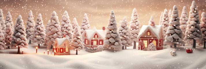 "Soft Tonal Christmas Collage with Gingerbread Houses