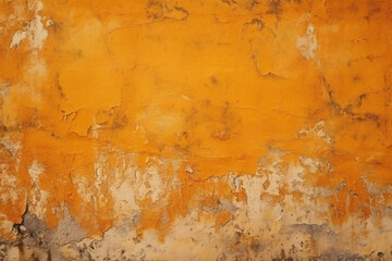 Orange Aged Urban Texture: Grunge Wall with Weathered Paint