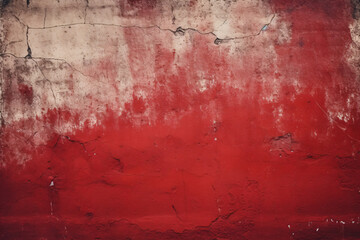 Obraz premium Red Vintage Grunge Background: Worn Wall with Chipped Paint