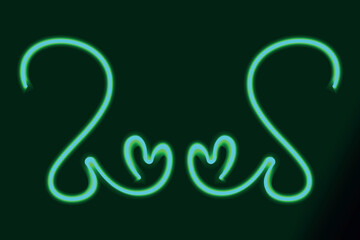 Neon light bright heart, neon heart sign, happy valentine’s day element design vector illustration.