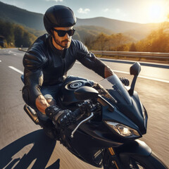 biker on motorcycle