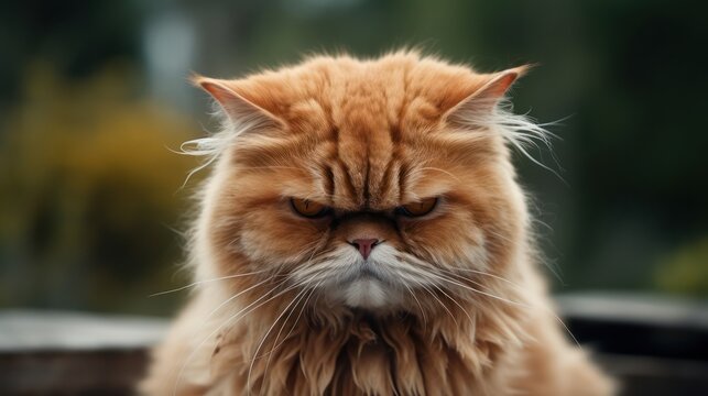 A closeup photograph of a cat's face gazing directly at the camera, conveying a mix of fear, anger, and a desire for attention.