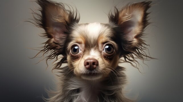 A close-up image capturing a dog's face looking directly at the camera, portraying emotions of fear, unease, and a yearning for attention.