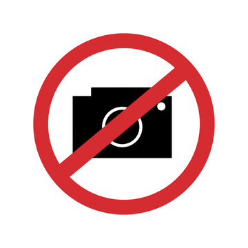 no camera no photo black red icon no capture picture image no photography prohibit taking picture vector illustration sign