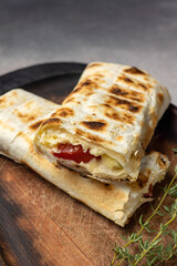 Delicious shawarma on a plate