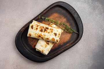 Delicious shawarma on a plate