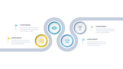 Roadmap Infographic Presentation with 4 steps