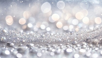 Obraz na płótnie Canvas Dreamy Celebration: Pastel Pearl and Silver Sparkles Dance in the Air