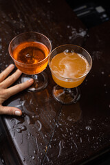 Alcoholic cocktail at the restaurant's bar