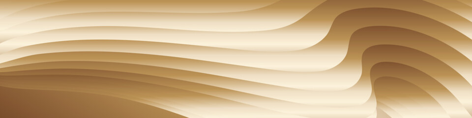 Obraz premium Wavy golden parallel gradient lines, ribbons, silk. Golden with shades of yellow background, banner, poster. eps vector