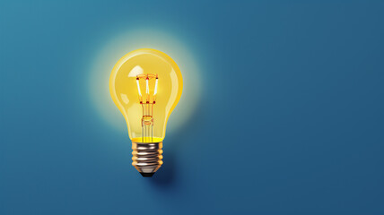 Electric Light bulb ideas theme with space for text wording design on blue background