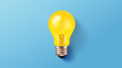 3D render Electric Light bulb ideas theme with space for text wording design on blue background