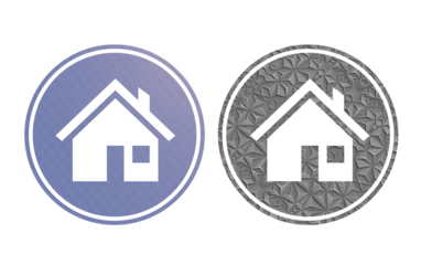  Home icon symbol blue and gray with texture